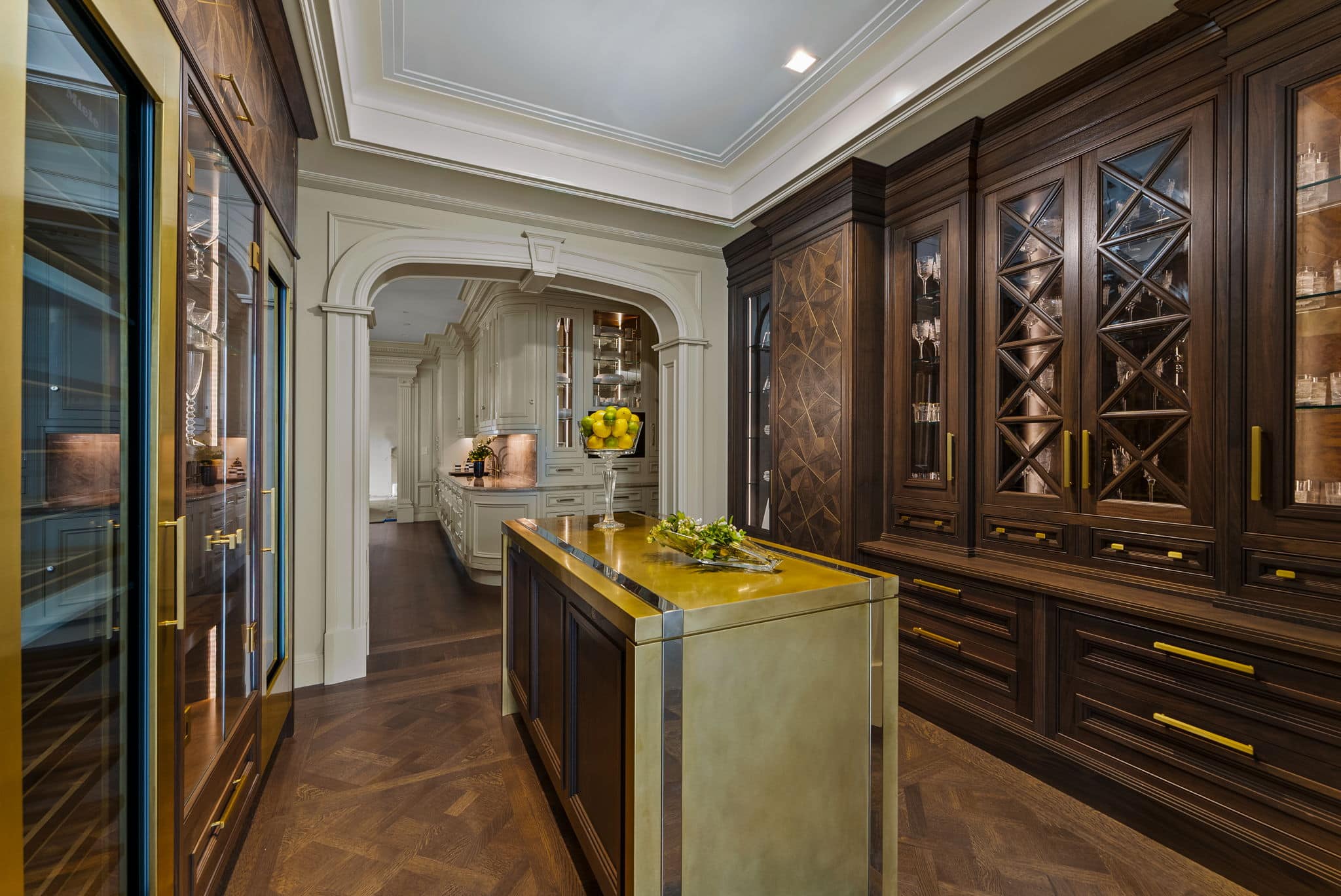 luxury cabinetry wine room walnut timber handcrafted cabinets